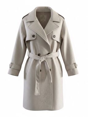 Love For Humanity Black Label Womens Belted Trench Coat Double-Breasted Premium
